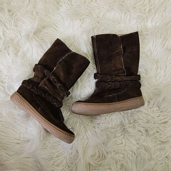 Livie & Luca Mocha Brown Suede Leather Calliope Boots Size 7 - Picture 1 of 5